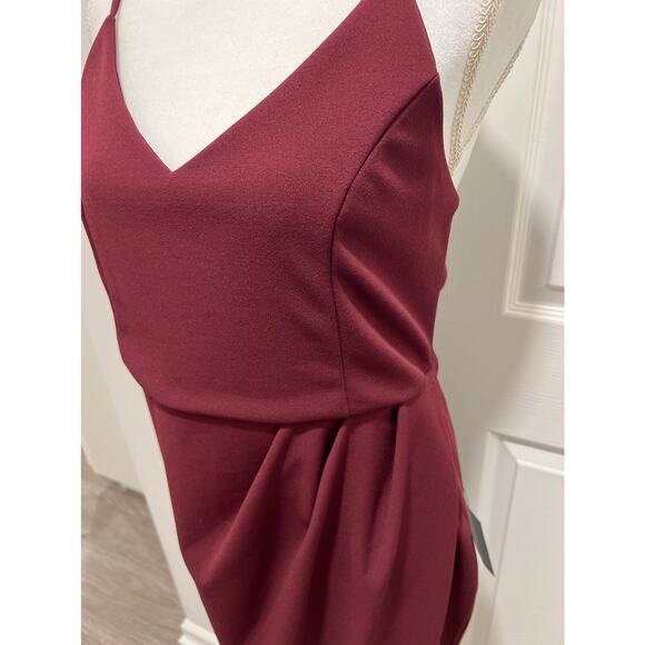 NWT LULUS Burgundy Spaghetti Strap Dress size large XL - Picture 3 of 6